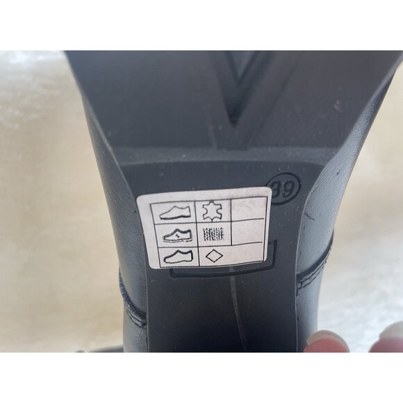 NIB Dune London Ladies PASSO Block Heel Biker Ankle Boots Black Leather sz 39 - Picture 8 of 10